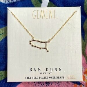 Brand New Rae Dunn Gemini 14K Gold Plated Over Brass Astrology 16”+2” Necklace